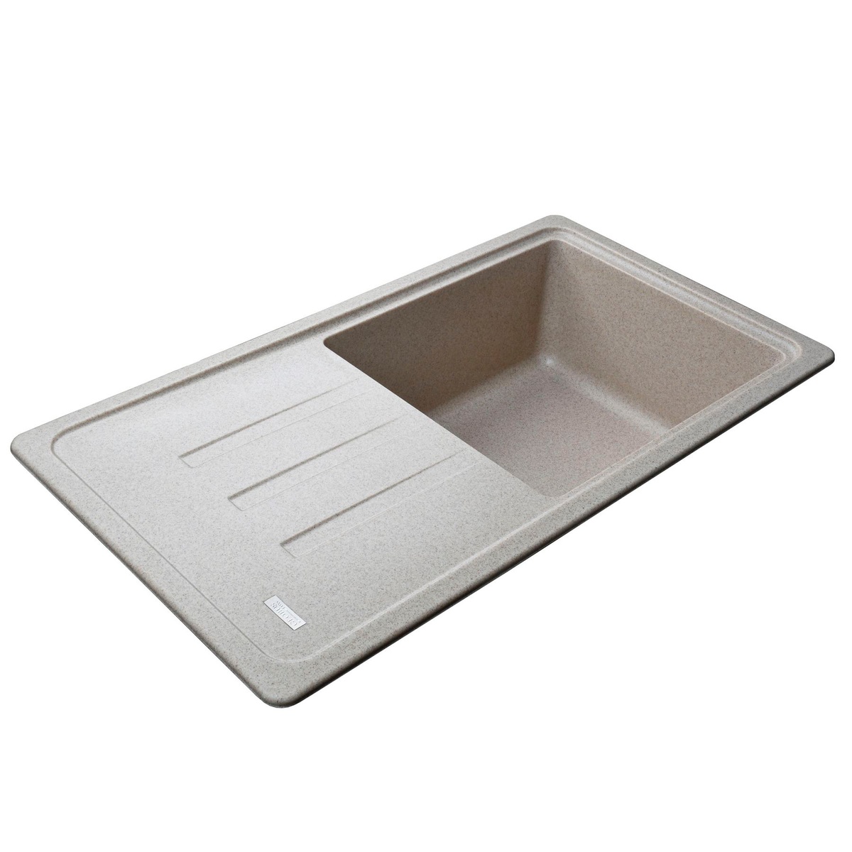 Кухонна мийка керамічна прямокутна GLOBUS LUX LUGANO 435мм x 780мм бежевий без сифону 000021421