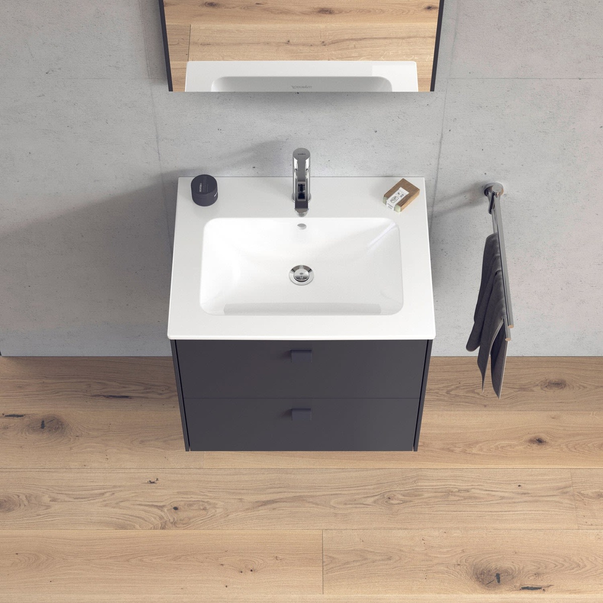 Тумба під умивальник DURAVIT Brioso 62x55.3x47.9см підвісна сіра BR410104949