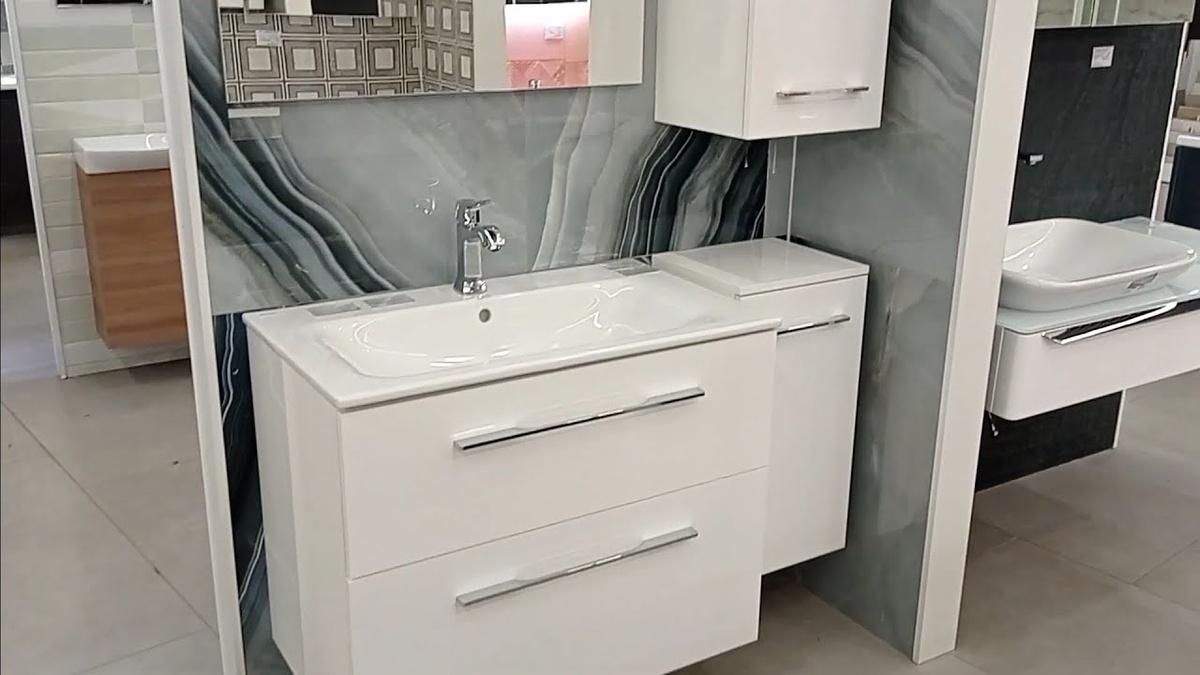 Тумбочка с умывальником для ванной GEBERIT SELNOVA SQUARE 80x65.2x50.2см подвесная белый 501.240.00.1