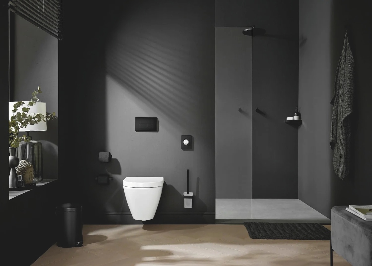 Набор аксессуаров для ванной EMCO Loft прямоугольный металлический черный 059813300