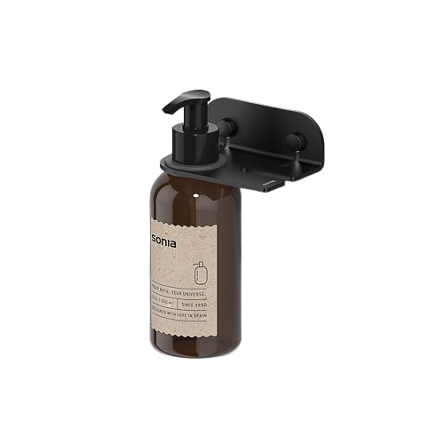 Дозатор для жидкого мыла SONIA Quick 185405 настенный на 200мл округлый пластиковый черный