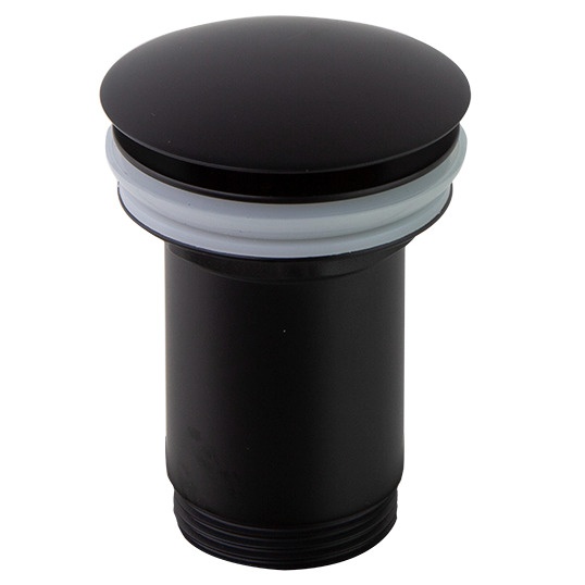 Донный клапан нажимной для раковины RAMON SOLER с переливом латунь 1 1/4" матовый черный 1219LNM99Z302477