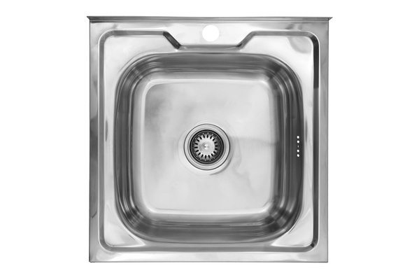 Мийка для кухні із нержавіючої сталі квадратна накладна KRONER KRP Polierte-5050 500x500x160мм глянцева 0.6мм із сифоном CV022816