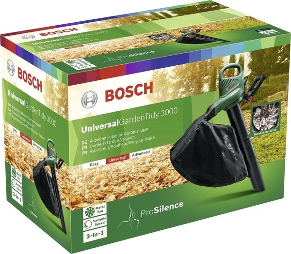 Повітродув-пилосос Bosch Universal GardenTidy 3000 3000Вт 285км/год 576куб/год мішок 50л 3.4кг