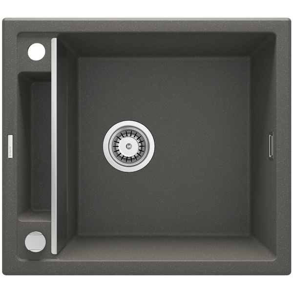 Мийка для кухні гранітна прямокутна DEANTE Magnetic 560x500x219мм із сифоном сіра ZRM_T103