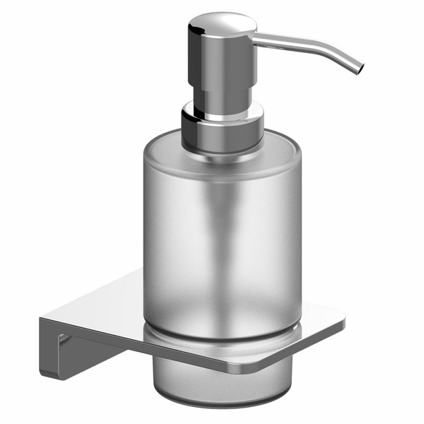 Дозатор для жидкого мыла VOLLE SOLO настенный на 250мл прямоугольный стеклянный хром 2510.230101