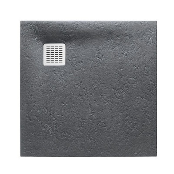 Піддон для душової кабіни ROCA Terran AP0338438401200 90x90x2.8см квадратный із штучного каменю із сифоном сірий