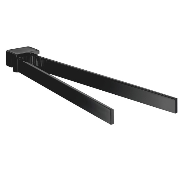 Тримач для рушників поворотний EMCO Loft 40мм подвійний прямокутний металевий чорний 055013331