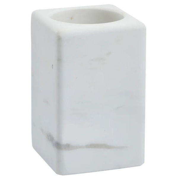 Стакан для зубних щіток настільний AQUANOVA Hammam прямокутний з каменю білий HAMTUM-43