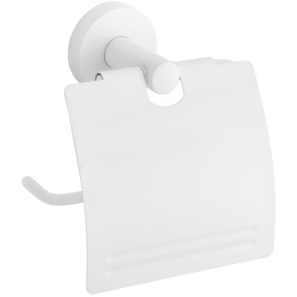 Тримач для туалетного паперу із кришкою MEXEN Remo округлий металевий білий MEX-7050733-20