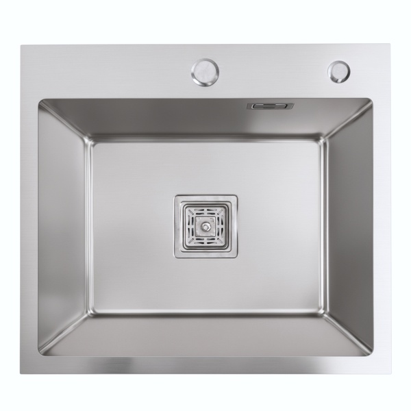 Мийка для кухні із нержавіючої сталі прямокутна PLATINUM Handmade HSB 500x450x230мм матова 1мм із сифоном PLS-A37016