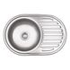Кухонна мийка із нержавіючої сталі овальна LIDZ 770мм x 500мм мікротекстура 0.6мм із сифоном LIDZ7750DEC06 1 з 4