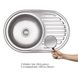 Кухонна мийка із нержавіючої сталі овальна LIDZ 770мм x 500мм мікротекстура 0.6мм із сифоном LIDZ7750DEC06 2 з 4