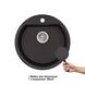 Раковина на кухню керамическая круглая Q-TAP CS 505мм x 505мм черный с сифоном QTD510BLA404 3 из 6
