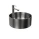 Мийка для кухні із нержавіючої сталі кругла накладна PLATINUM Handmade PVD 380x380x130мм матова 1мм чорна без сифону PLS-A32526 6 з 7