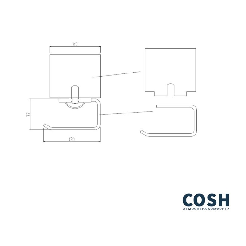 Тримач для туалетного паперу із кришкою COSH 80 COSHCRMS80906 металевий хром