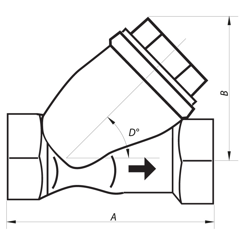 Фільтр грубого очищення NOLF NF.F04B косий 1/2" 500 мкм NF2979