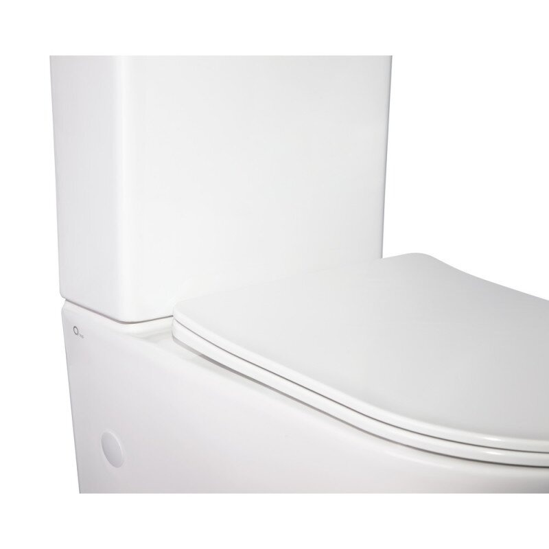 Унітаз-компакт підлоговий безобідковий білий Q-TAP Stork кришка мікроліфт випуск в стіну QT15222178W
