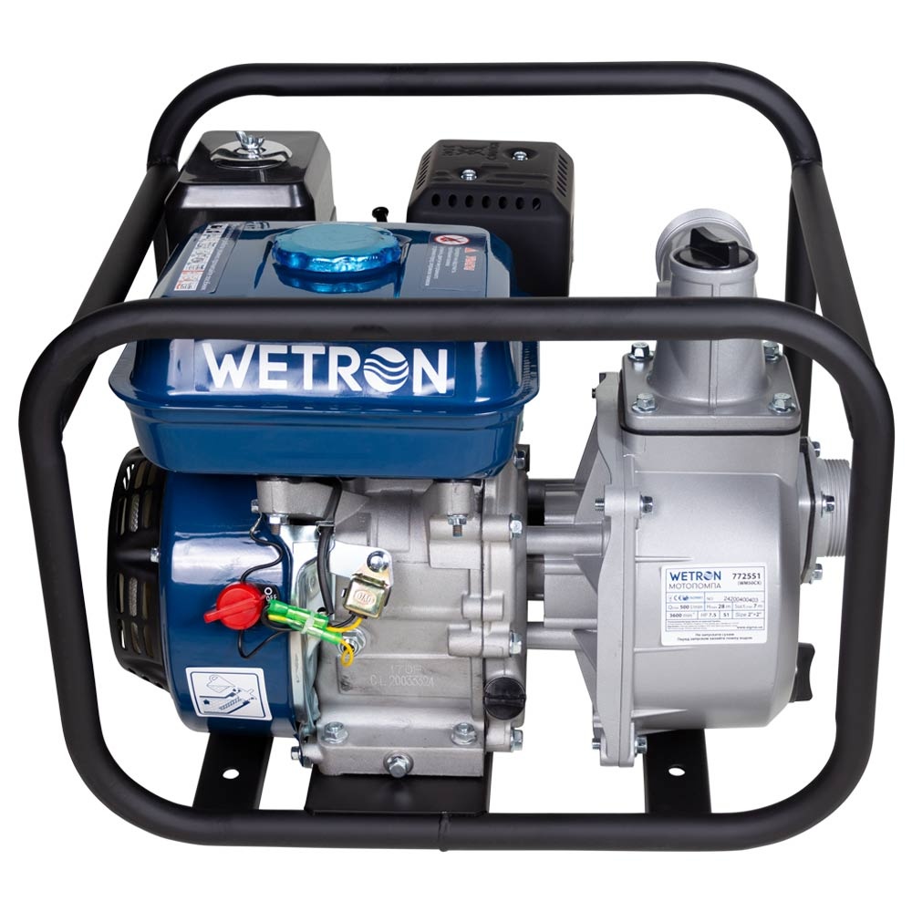 Мотопомпа WETRON для чистої води WM50CX 30м³/ч Hmax 28м бензинова 772551