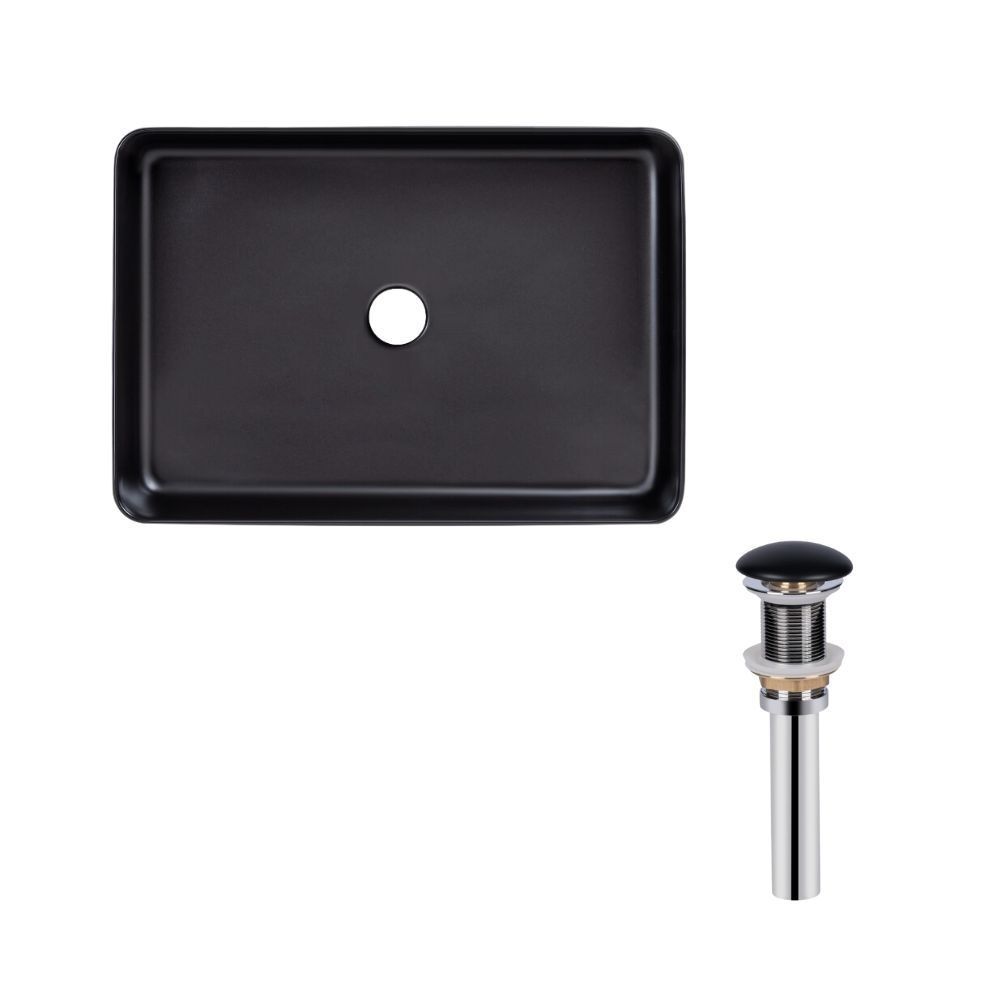 Умивальник накладний Q-TAP Tern 510x350x145мм прямокутний чорний QT1711A055MBN47302