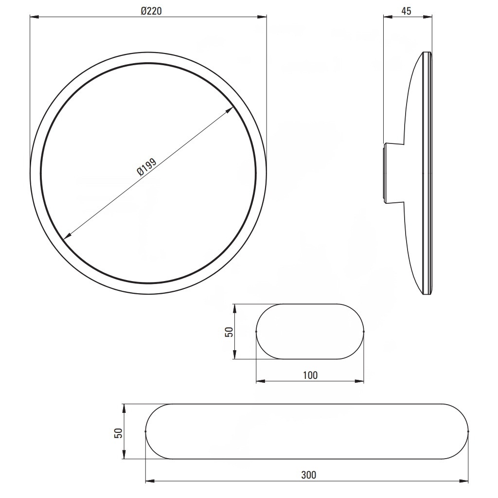 Косметичне дзеркало із підсвіткою DEANTE Round USB кругле підвісне пластикове хром ADR_0821