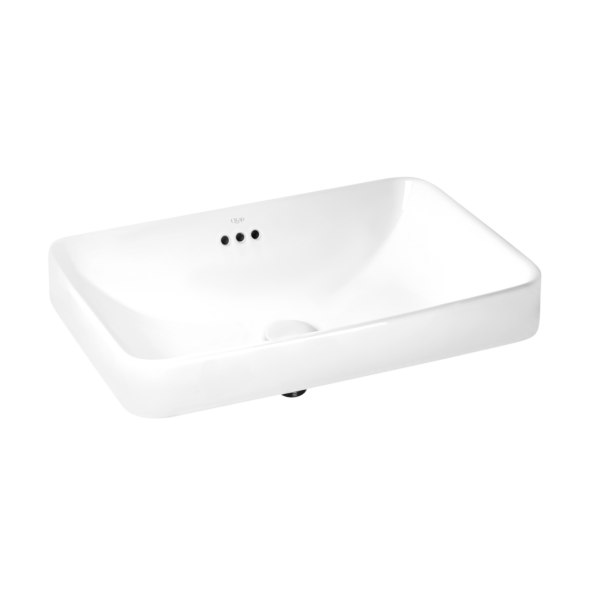 Умивальник врізний для ванної на стільницю 580мм x 415мм Q-TAP Jay білий прямокутна QT0711K425W