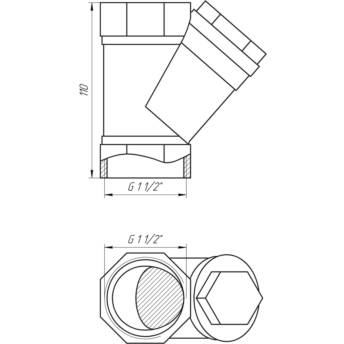 Фільтр грубого очищення SELBA SL1512 косий 1 1/2" 000015679