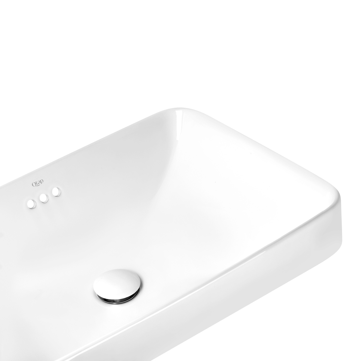 Умивальник врізний для ванної на стільницю 580мм x 415мм Q-TAP Jay білий прямокутна QT0711K425W