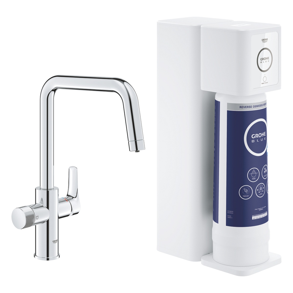 Cмеситель для кухни с краном для фильтрованной воды GROHE Blue Pure Eurosmart хром латунь 30586000