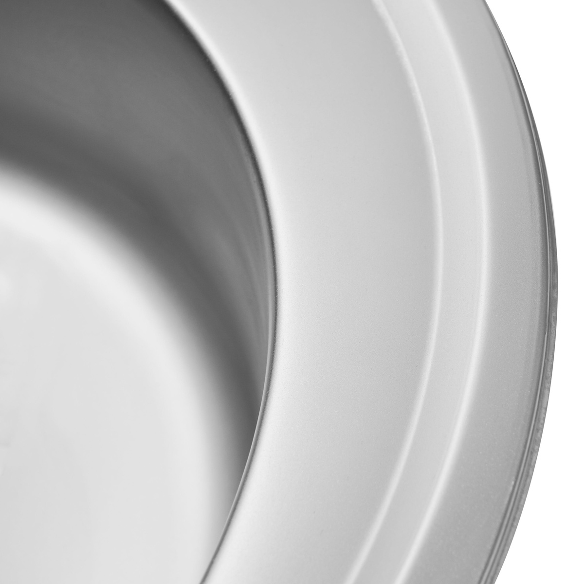 Мийка для кухні із нержавіючої сталі кругла PLATINUM 490 САТИН 490x490x180мм матова 0.8мм із сифоном PLS-A265