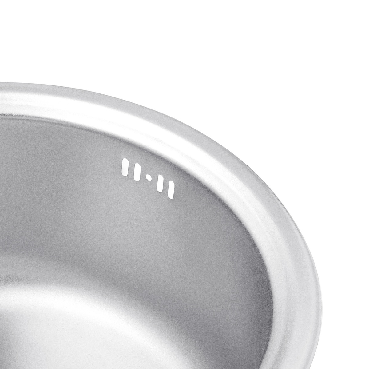 Мийка для кухні із нержавіючої сталі кругла KRONER KRP 480x430x180мм матова 0.8мм із сифоном CV022757