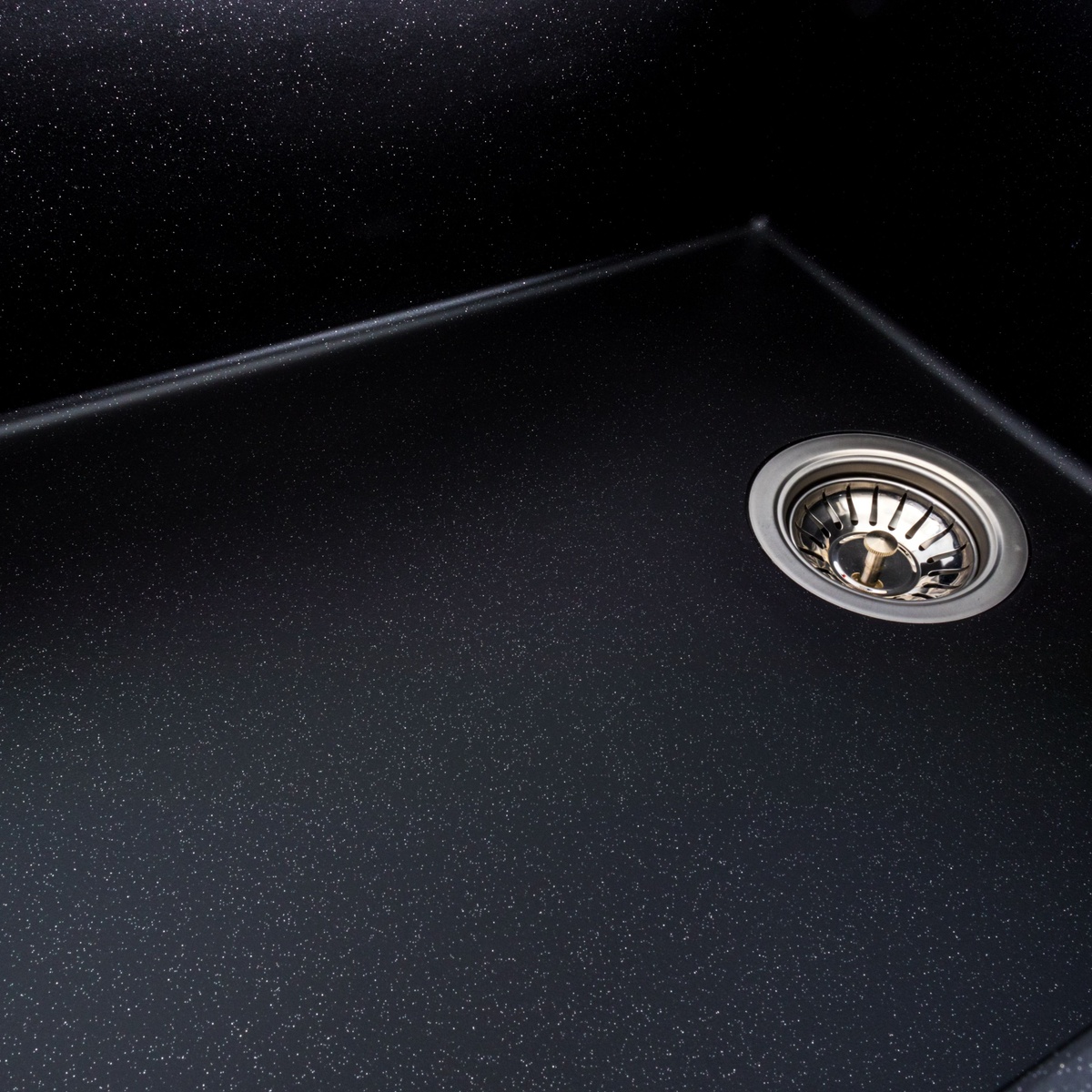 Мийка для кухні гранітна прямокутна PLATINUM 8650 DIAMOND 860x500x190мм без сифону чорна PLS-A39176