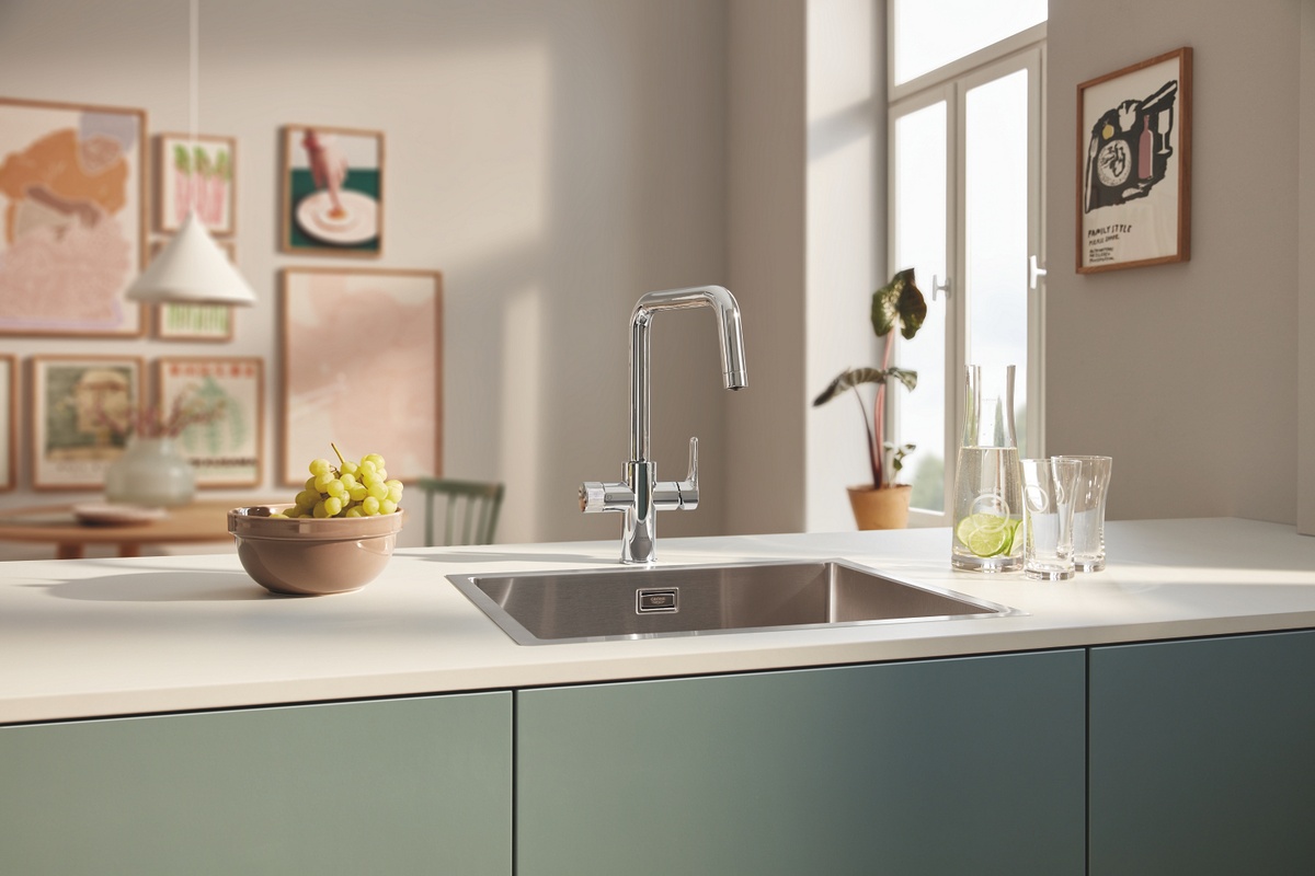 Cмеситель для кухни с краном для фильтрованной воды GROHE Blue Pure Eurosmart хром латунь 30586000