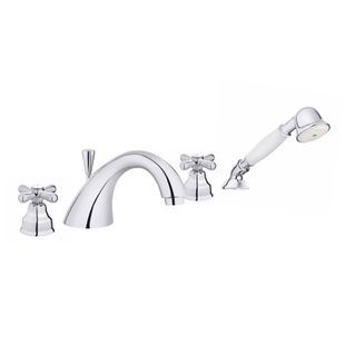 Cмеситель встраиваемый в борт ванны на четыре отверстия EMMEVI DECO classic хром латунь CR12120
