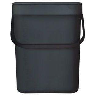 Ведро для мусора на 5л прямоугольное MVM с крышкой 245x175x210мм пластик черное BIN-11 5L ANTHRACITE