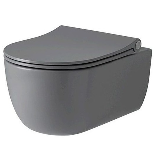 Унітаз підвісний безобідковий сірий NOKEN Acro Compact із сидінням з мікроліфтом 100285516