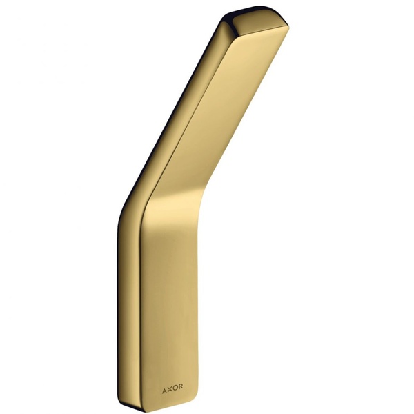 Крючок настенный одинарный HANSGROHE AXOR Universal прямоугольный металлический золото 42801990