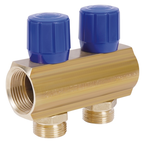 Коллектор для водопровода ICMA 2 контура 1"/3/4" 1105 (Blue) 871105PG0512