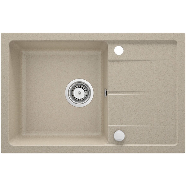 Мийка для кухні гранітна прямокутна DEANTE Leda 670x440x164мм із сифоном бежева ZRD_7113