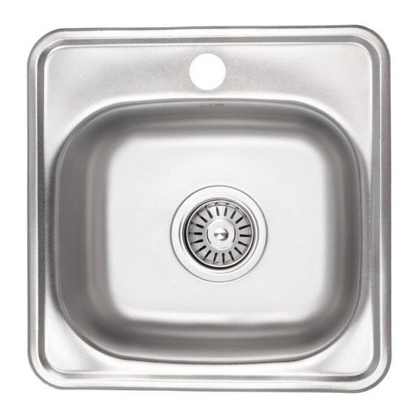 Кухонна мийка сталева квадратна LIDZ 385мм x 385мм мікротекстура 0.6мм із сифоном LIDZ3838DEC06