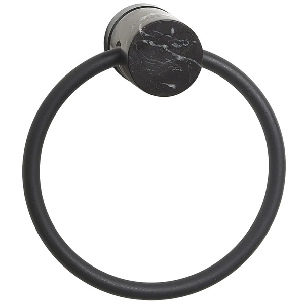 Держатель-кольцо для полотенец AQUANOVA Nero 170мм округлый из камня черный NERTLR-09