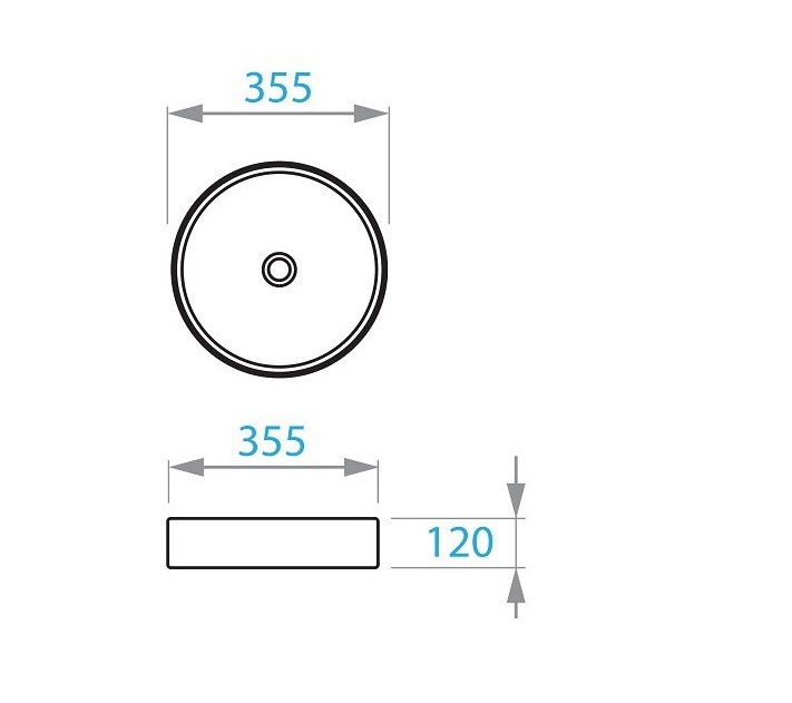 Умывальник накладной KOLLER POOL Round Arc 355x355x120мм круглый белый RA-0355-WB