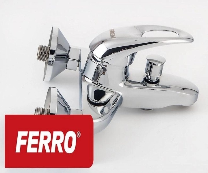 Cмеситель для ванны однорычажный с коротким изливом FERRO Ibiza хром латунь BIB11