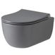 Унітаз підвісний безобідковий сірий NOKEN Acro Compact із сидінням з мікроліфтом 100285516 1 з 2
