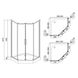Кабіна для душу п'ятикутна кутова дводверна із піддоном EGER IRIS 90x90x211см прозоре скло 6мм профіль хром 599-142 2 з 7