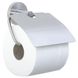 Тримач для туалетного паперу із кришкою NOFER округлий із нержавіючої сталі сатин 16858.S 1 з 2