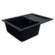 Мийка для кухні гранітна прямокутна PLATINUM 6550 INTENSO 650x500x205мм без сифону чорна PLS-A25113 4 з 5