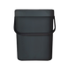 Відро для сміття на 5л прямокутне MVM з кришкою 245x175x210мм пластикове чорне BIN-11 5L ANTHRACITE 3 з 5