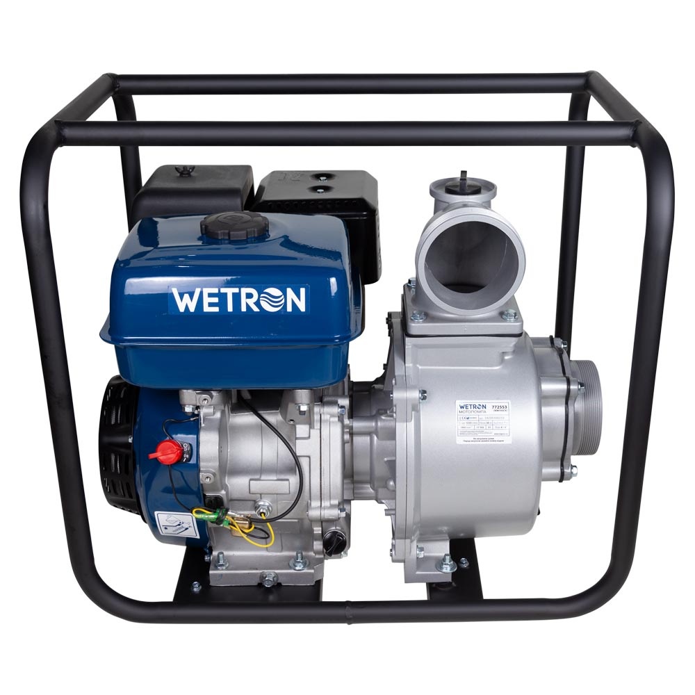 Мотопомпа WETRON для чистой воды WM100CX 110м³/ч Hmax 30м бензиновая 772553