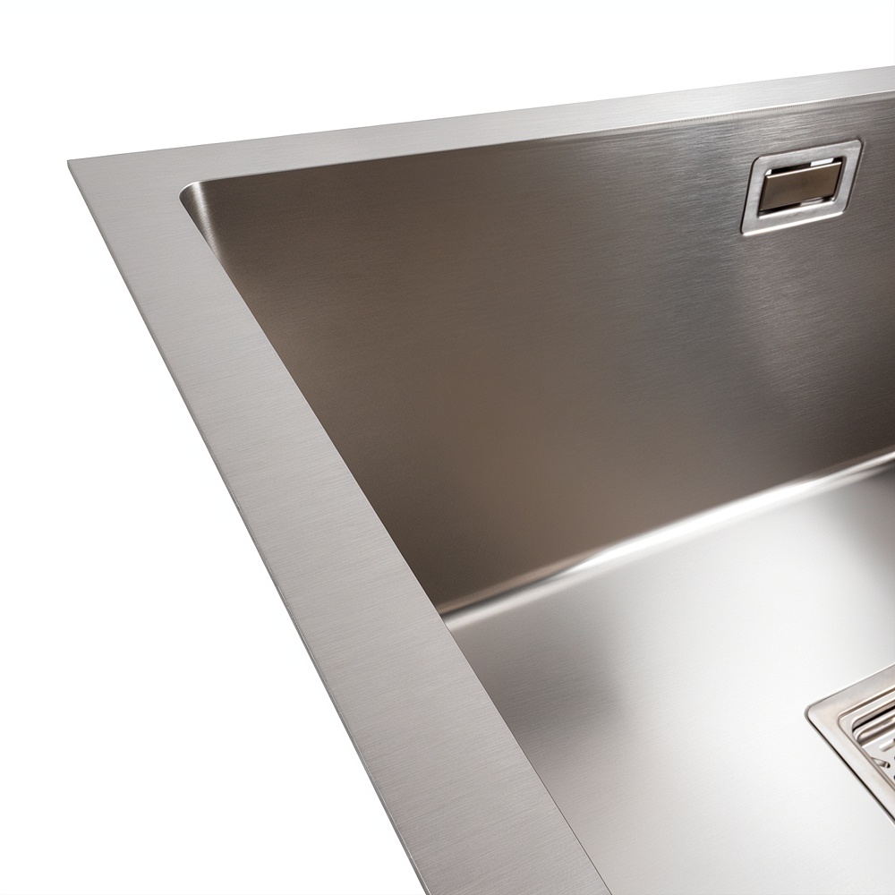 Мийка для кухні із нержавіючої сталі прямокутна врізна під стільницю PLATINUM HSB 580x430x220мм матова 1мм із сифоном PLS-A37024